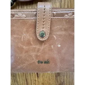THE SAK Iris Tobacco Brown Flower Embossed Smartphone Crossbody Wristlet Wallet thumbnail 5