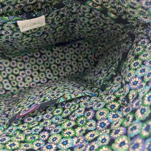 Vera Bradley Tote‎ Bag Quilted Floral Lightweight Travel Carry On Green thumbnail 7