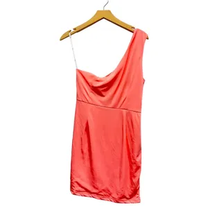 Lulus Extraordinary Poise Coral Pink One-Shoulder Mini Dress size Large NWT thumbnail 4