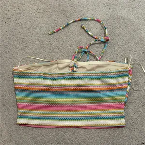 Altard State Colorful Striped Halter Crop Top thumbnail 2