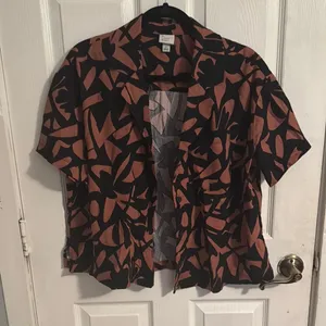 a new day Black and Brown Patterned Top thumbnail 1