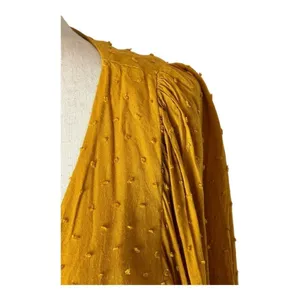 Auguste The‎ Label Shirt Women 4 Yellow Ocher Swiss Dot Frida Wrapped Blouse thumbnail 8