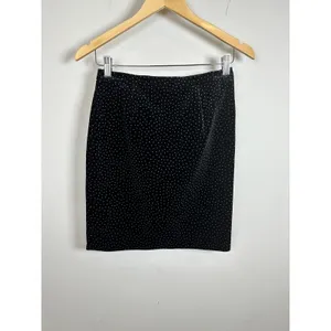 Theory Pleat Wrap Skirt Women 0 Black White Dot Velvet J0904301 Holiday thumbnail 10