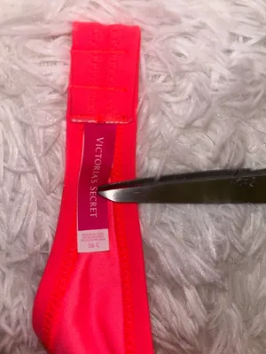 Victoria's Secret neon pink bandeau bikini top strapless swim suit size 36C thumbnail 7