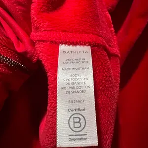 ATHLETA‎ Women's Zip-Up Hoodie Hibiscus Red Heavy Weight size medium thumbnail 3