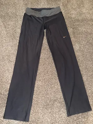 Nike Dri-Fit Women's Black Athletic Running Pants with Reflective Details thumbnail 1