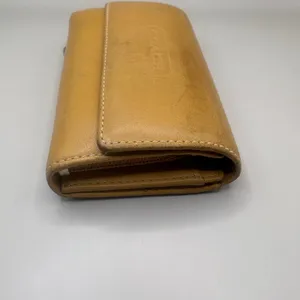 VTG Coach Leatherware Wallet Cardholder‎ Tan Zip Trifold Carabiner Y2K thumbnail 3