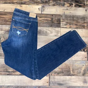 Abercrombie & Fitch Medium Blue Straight-Leg Women’s Jeans thumbnail 1