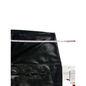 Hot Kiss Women's Black Faux Leather Pants Size L Mid Rise Skinny Pull On Stretch Leggings thumbnail 6