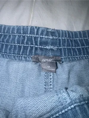 aerie Light Blue Distressed Denim Shorts thumbnail 3