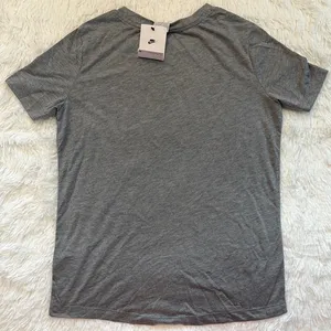 Nike Heather Gray Tee with Black Swoosh thumbnail 3