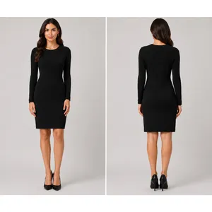 Marc by Marc Jacobs‎ Black Ribbed Long Sleeve Sweater Dress M4004574 Womens thumbnail 2