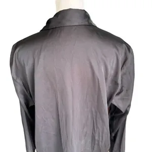 Abercrombie - Long-Sleeve Satin Button-Up Shirt Sz M thumbnail 7