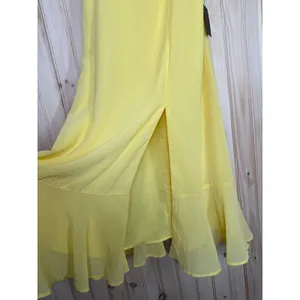 NWT Lulus Summer Invite Yellow Tie-Strap Tiered Midi Dress Ruffled Gala Size M thumbnail 4