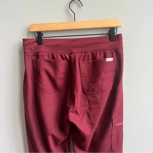 Figs Zamora Jogger Scrub Pants Burgundy Drawstring Waist Slim Fit Pant Small thumbnail 10