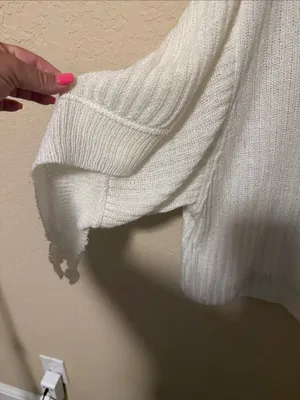 POL Cream Knit Sweater Top thumbnail 3
