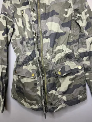 Love Tree Jacket Womens Medium Green Camo Military Zip Pockets Lightweight thumbnail 7