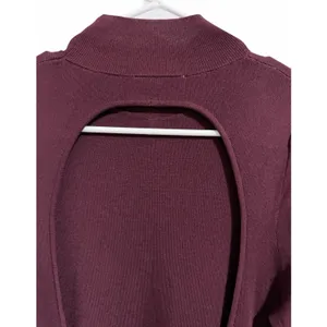 Böhme Mock Neck‎ Long Sleeve Cut Out Maxi Dress Burgundy Women's Size Large thumbnail 4