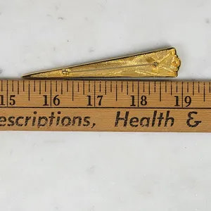 Monet Vintage Enamel Brooch Pin Black Gold Tone Art Deco Statement Jewelry thumbnail 5