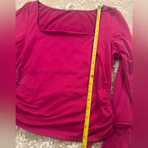 Modern Pink Top with Ruched Detail, Size XL By Chocolate thumbnail 6