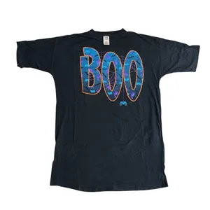 Club Bed Women’s One Size Boo Halloween Oversized Tee‎ Shirt Dress Black Goth thumbnail 2