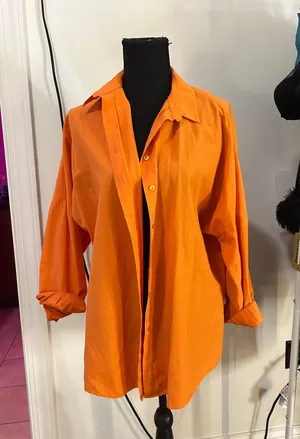 Orange Button Down Shirt Size L thumbnail 1