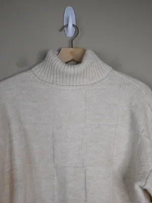 RVCA Women's M Cream Vineyard Turtleneck Boxy Knit Sweater in Oatmeal thumbnail 6