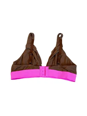 Aerie Smoothez Plunge Mesh Bralette Brown Hot Pink Seamless Loungewear Casual thumbnail 5