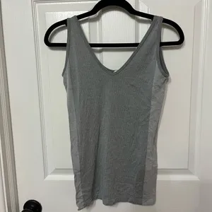 SPANX Laidback Layers Grey‎ seamless striped Tank size large thumbnail 4