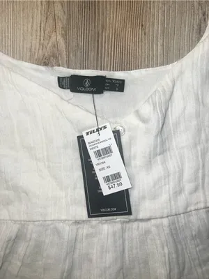 Volcom White Peasant Peplum Blouse thumbnail 3