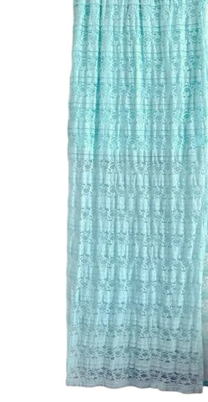 Lace Maxi Skirt With Floral Detailings & Brown & Cream Suede Knit Belt thumbnail 3