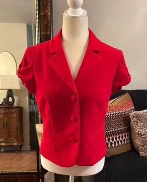 Elegant Red Women's Blazer thumbnail 1