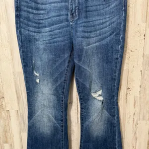 Judy Blue High Waist Distressed‎ Medium Wash Denim Jeans Flare Womens 11/30 thumbnail 4