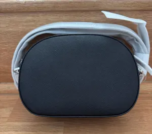 Ladies Jet Set Glam Front Pocket Small Oval Crossbody Bag in Black thumbnail 3