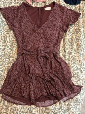 Altar'd State Maroon Romper thumbnail 1