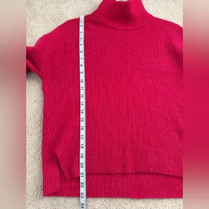 Abercrombie & Fitch women’s berry turtleneck knit sweater small funnel neck thumbnail 4
