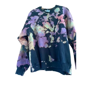 Hanes Ultimate Cotton Black Tie Dye Crewneck Sweatshirt Size Medium thumbnail 4