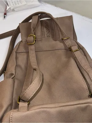 Chocolate Brown Large Backpack Purse w/ Decorative Nailheads thumbnail 10