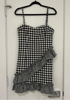 Lovers + Friends Gabby Gingham Ruffle Mini dress Sleeveless Checkered Print thumbnail 2
