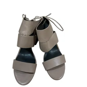 Rebecca Minkoff Nude Leather Block Heel Lace Up Sandals Beige Womens‎ 7.5 M thumbnail 2