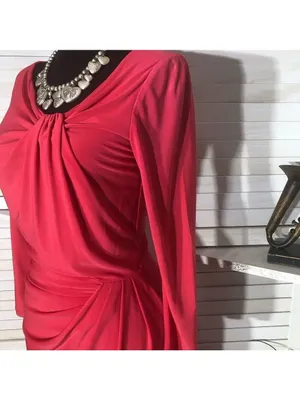 Ralph Lauren Midi Dress coral Pink Derby elegant wedding guest Old Money glam S thumbnail 10
