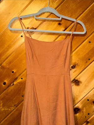 O.P.T. Linen blend terracotta strappy midi dress thumbnail 3