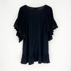 Ysabel‎ Mora Black Boho Mini Dress Women's Size M Fringe Vacation thumbnail 3