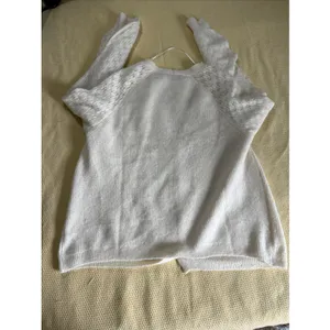 Lane Bryant V Neck Cardigan Pointelle Balloon Sleeve 14/16 1X Cream Twee Coquett thumbnail 10