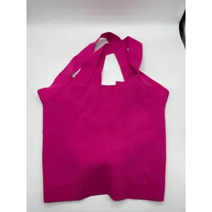 NEW NBD Tia Tie Back Top in Fuchsia Sz S Pink thumbnail 3