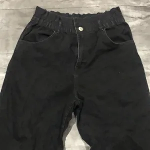 Zara black elastic waist jeans size medium thumbnail 2