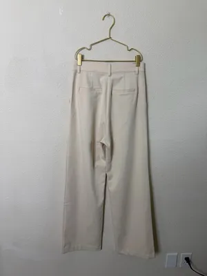 Vamp Official Relaxed Wide Leg Trouser Pants Cream Women’s Size S‎ thumbnail 9
