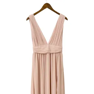 Lulus Heavenly Hues Blush Pink Chiffon Pleated Maxi Dress size X-Small NWT thumbnail 5