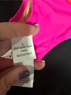 Cupshe Neon Colorblock Bikini Top and High Waisted Bottoms Size L NWT thumbnail 9