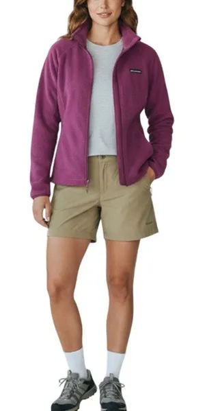 COLUMBIA Pile Fleece Jacket Women XL Purple Full Zip Gorpcore Outdoor Travel Y2K thumbnail 1